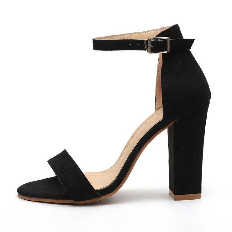 Open Toe High Square Heels