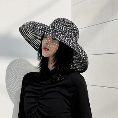 Round Ladies Big Straw Visor Sun Hats