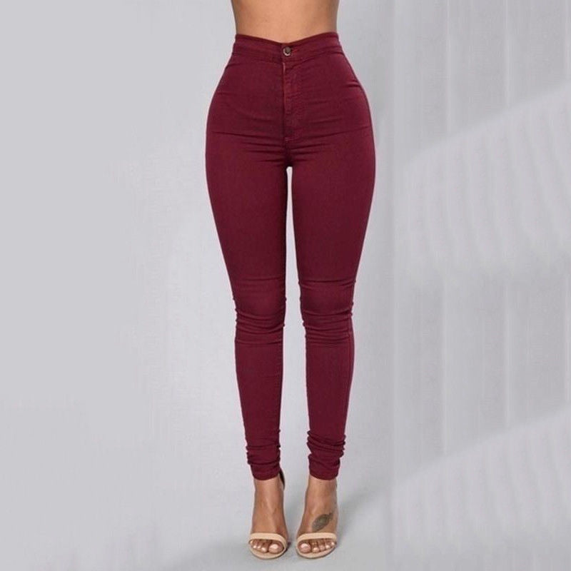 Button Fly High Waist Pencil Pants