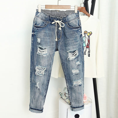 Ripped Boyfriend Loose Jeans