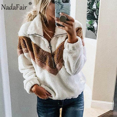 Patchwork Fluffy Hoodie