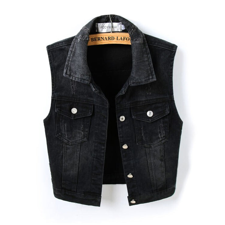 Black Denim Vest