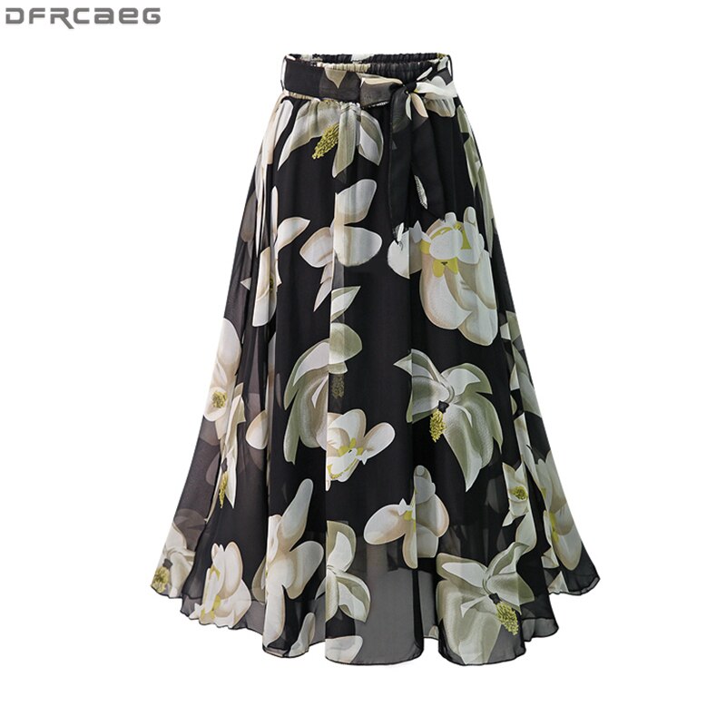 Bow Tie Print Floral Skirts