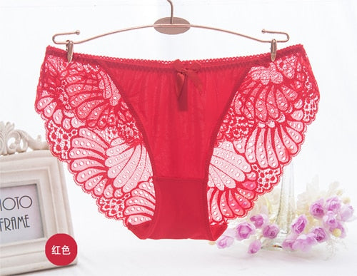 Flower Print Seamless Lace Briefs