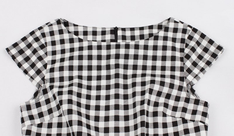 Black and White Plaid Rockabilly Dress