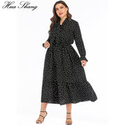 Polka Dot Long Sleeve Maxi Dress