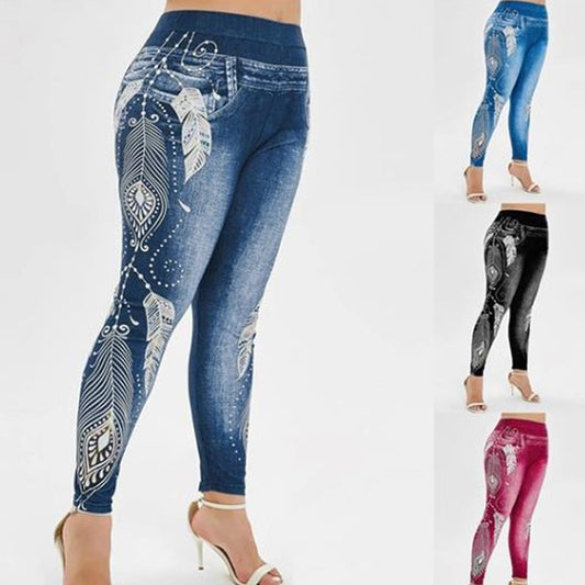 Floral Printing Pencil Jeggings