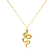 100% Sterling Silver Snake Pendant Necklace