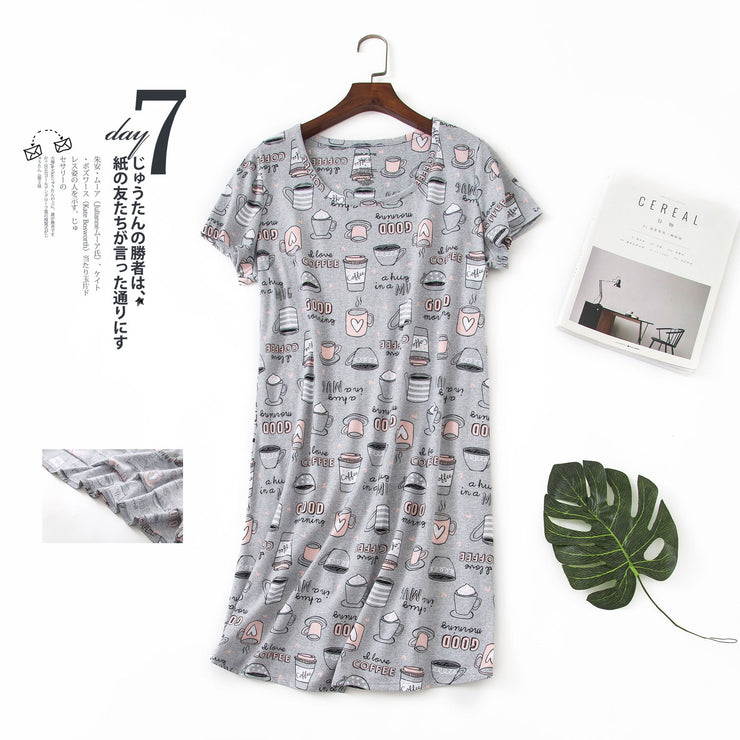 Short Sleeve Cartoon Nightgowns