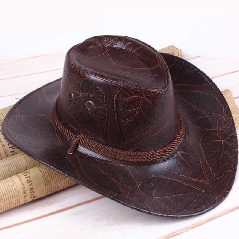 Unisex Leather Western Fedoras