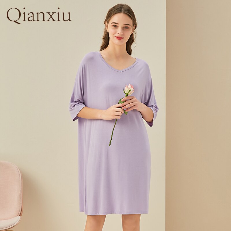 Baboo Fiber Round Collar Nightdress