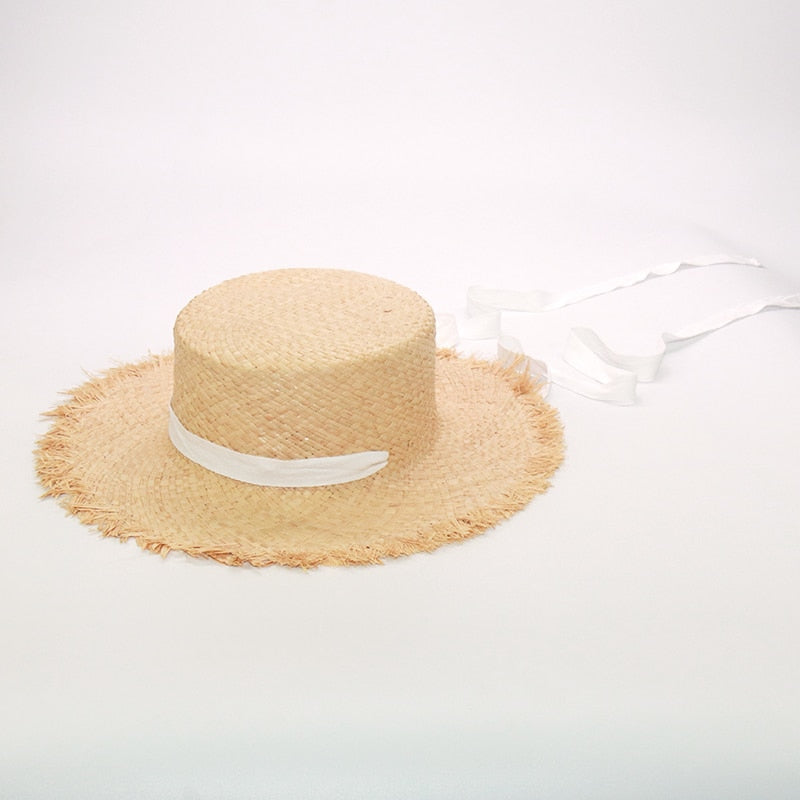 Women & Kids Ribbon Girl Summer Beach Hats