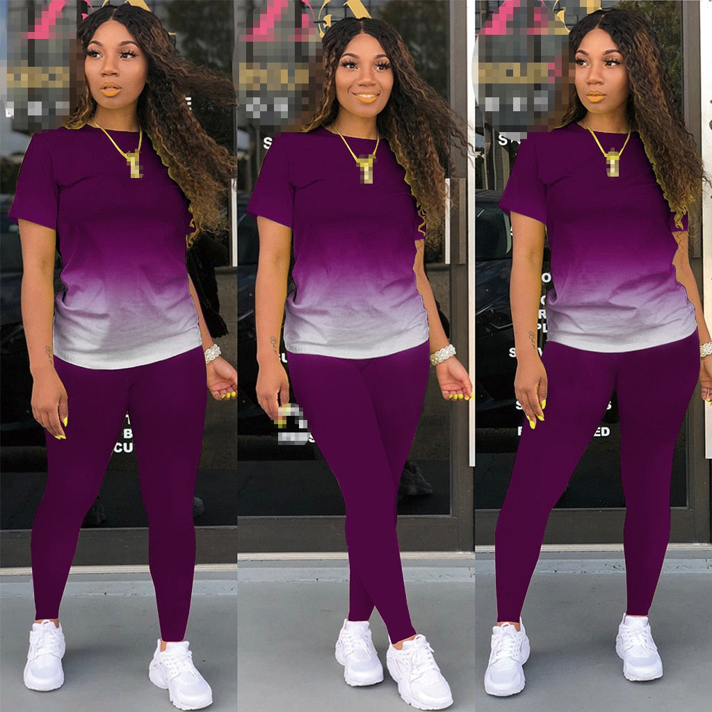 2pc two tone pant and shirt sets