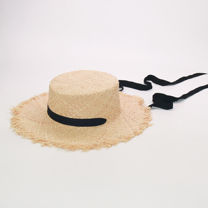 Women & Kids Ribbon Girl Summer Beach Hats