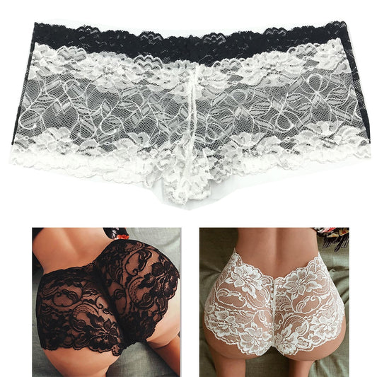 Low-Waist Hollow Out Lace Thongs