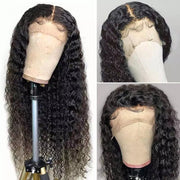 Deep Wave Lace Front Human Hair Wigs Pre-Plucked