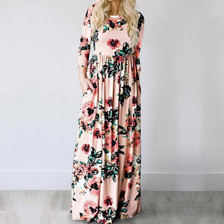 Floral Print Long Maxi Dresses