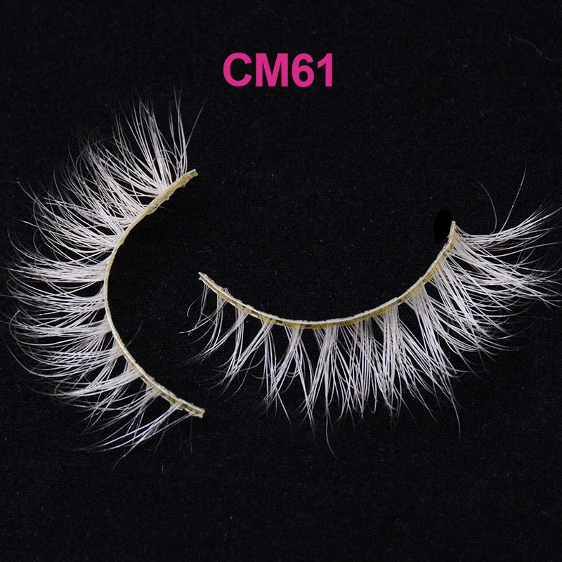 3D 5D Real Mink Strip Fake Colored Eyelashes