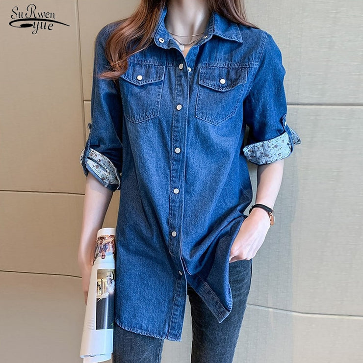 Long Sleeve Casual Boyfriend Shirt