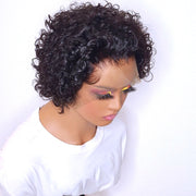 Short Human Hair Curly Lace Front Wigs