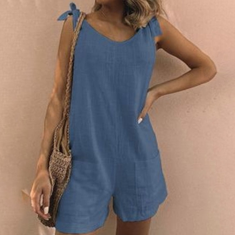 Linen Suspender Jumpsuits