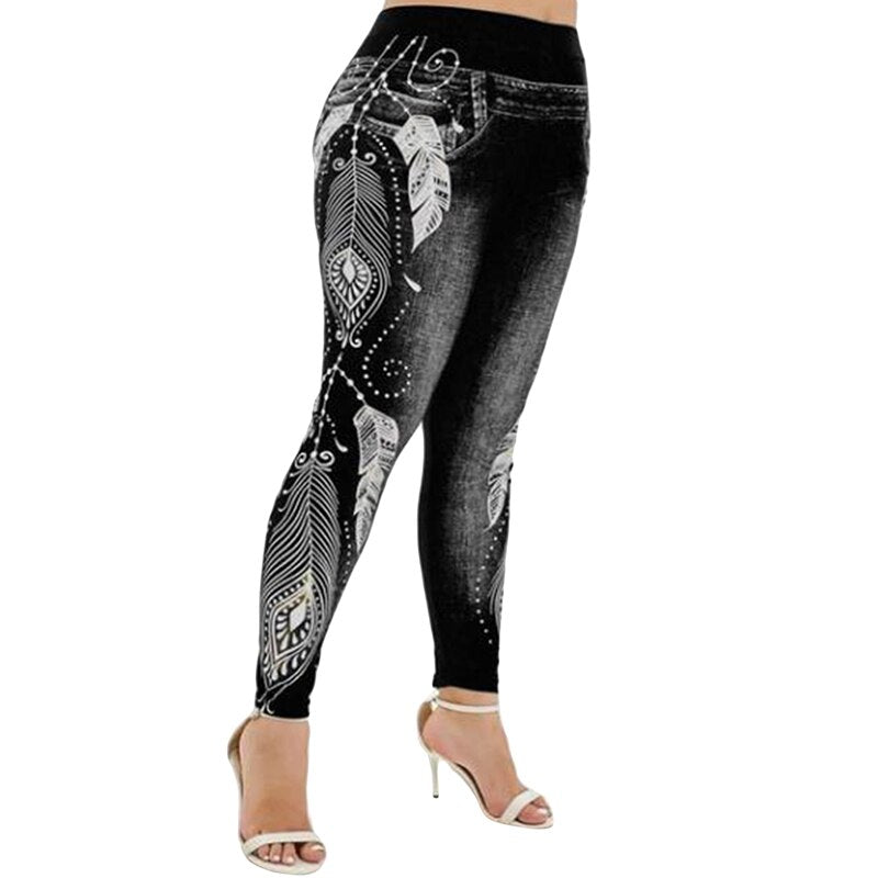 Floral Printing Pencil Jeggings