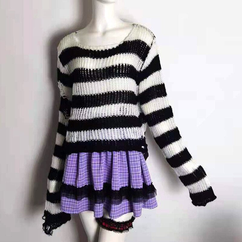 Gothic Hollow Out Sweater Dresses