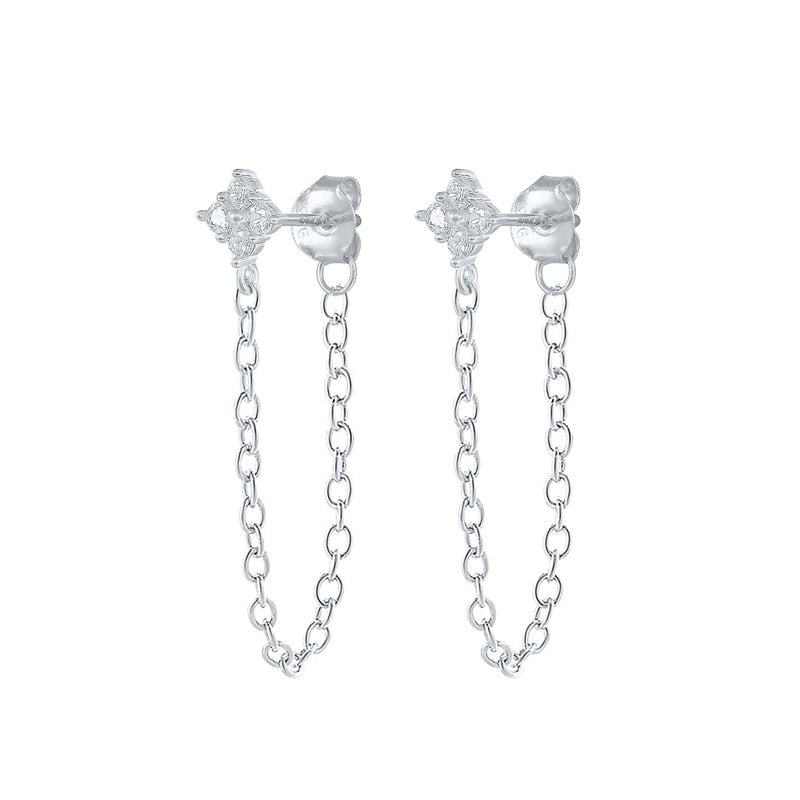 CANNER  100% Sterling Silver Chain Stud Earrings