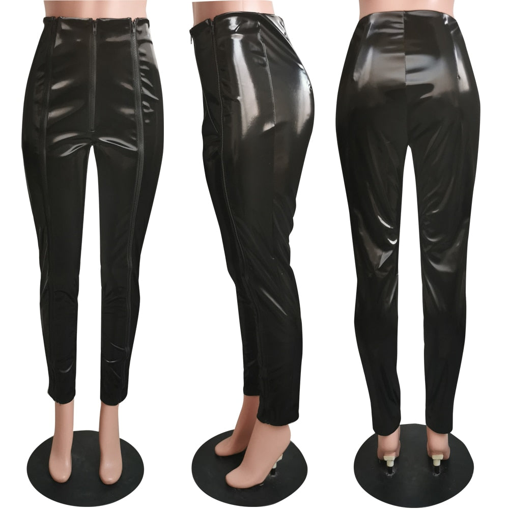 Casual Leather Skinny Pants