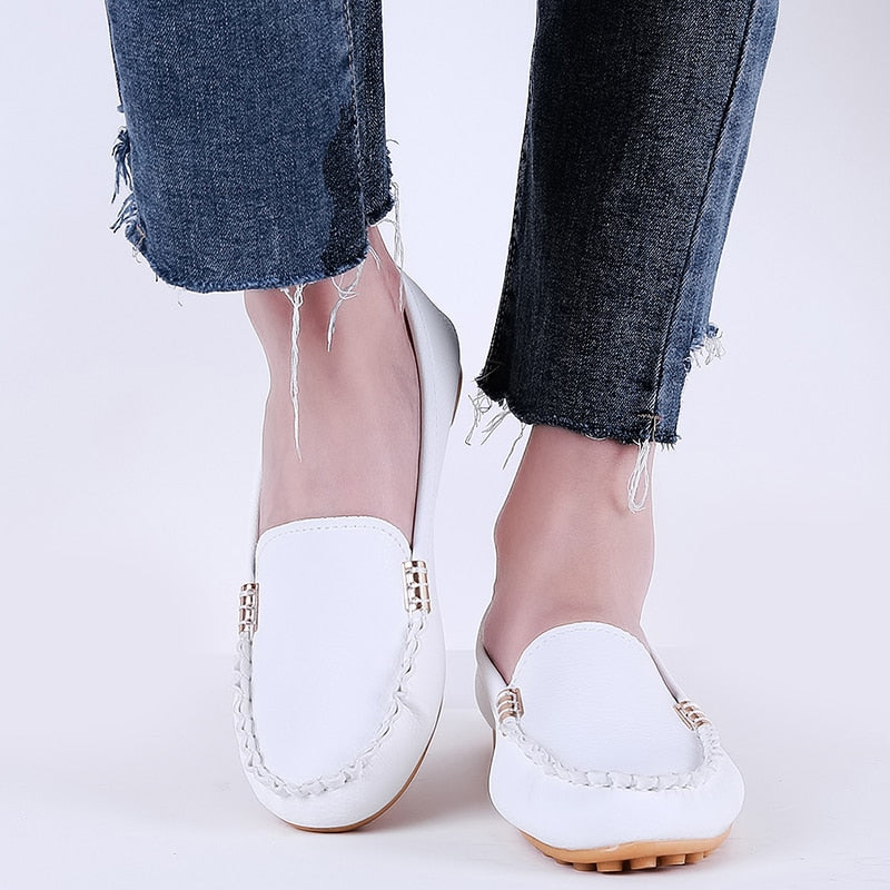 Soft Round Toe Denim Loafers