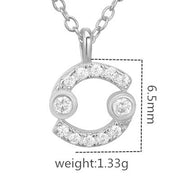 100% Sterling Silver 12 Star Zodiac Sign Pendant Necklaces