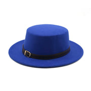 Flat Top Belt Buckle Decorated ladies Fedora