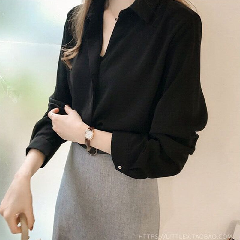 OL  Simple Long Sleeve Blouse