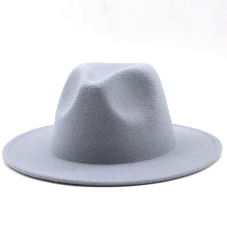 Unisex Child Solid Color Wool Classic Fedoras