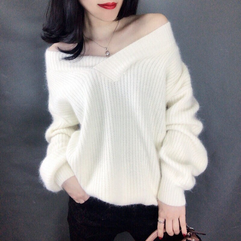 V-neck Loose Jacket Sweater