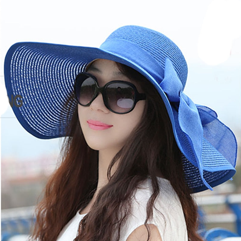 Foldable Big Bow Sun Hat