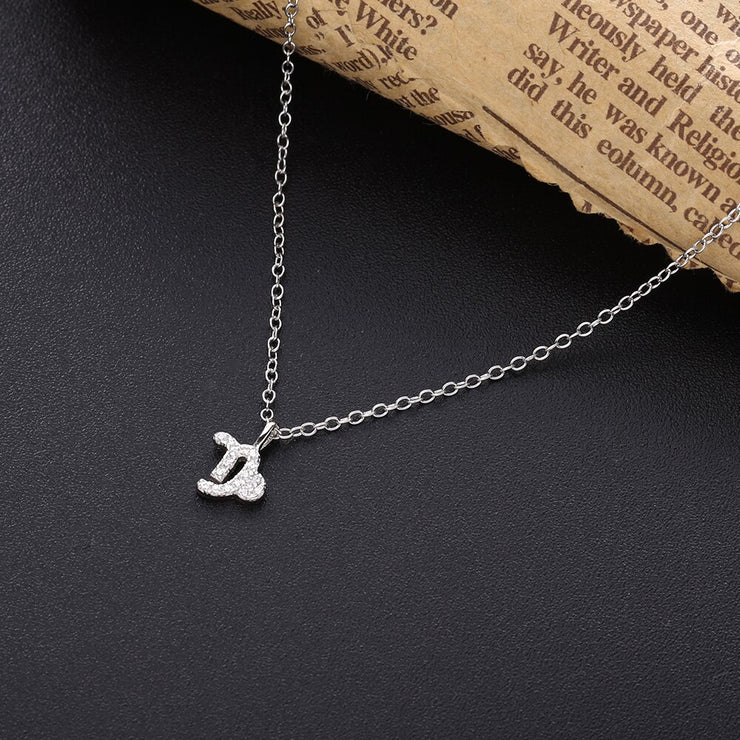 100% Sterling Silver 12 Star Zodiac Sign Pendant Necklaces