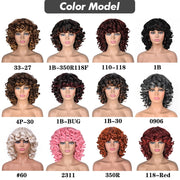 Short Curly Afro Wig with Bangs High Temperature Fiber