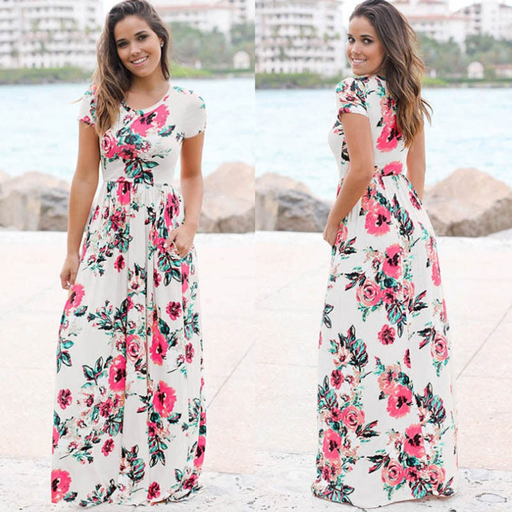 Floral Print Long Maxi Dresses