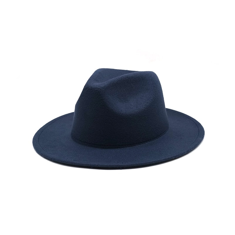 Unisex Solid Color Big Brim Fedoras