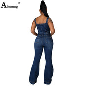 Demin Bodysuits Flare Pants