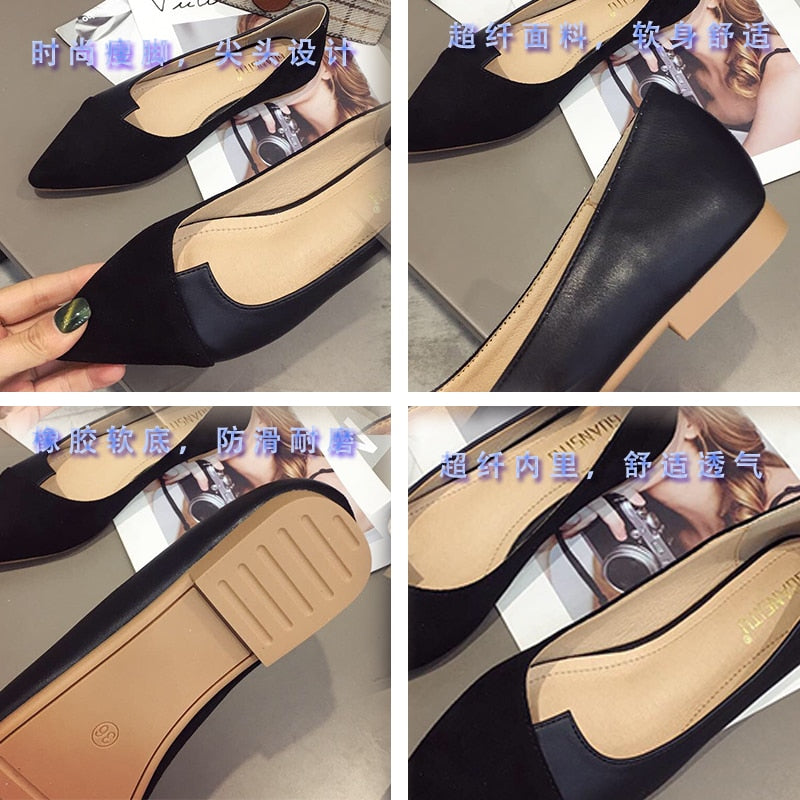 Pointed Toe Leather Flats