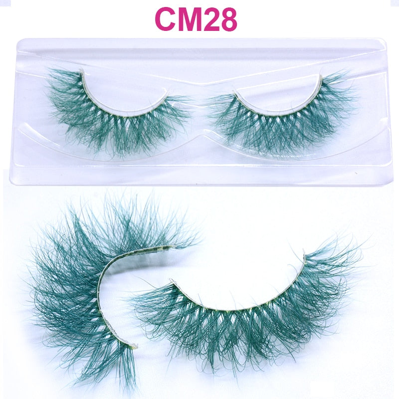 3D 5D Real Mink Strip Fake Colored Eyelashes