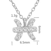 100% Sterling Silver 12 Star Zodiac Sign Pendant Necklaces