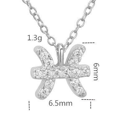 100% Sterling Silver 12 Star Zodiac Sign Pendant Necklaces