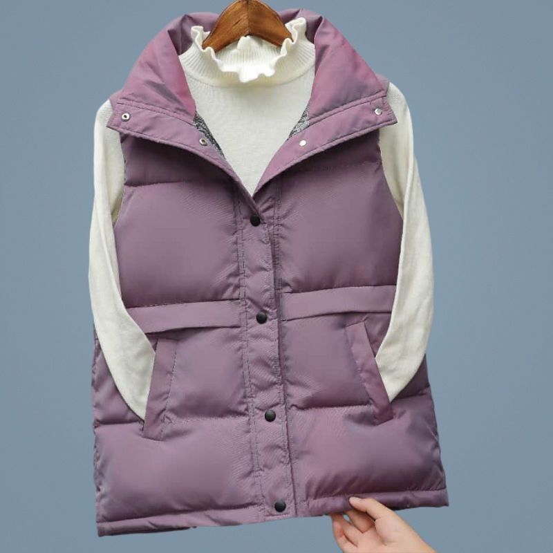 Mandarin Collar Padded Vest