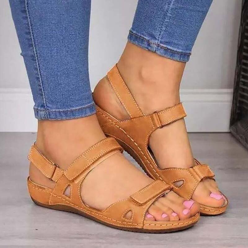 Buckle Strap Snakeskin Casual Sandals