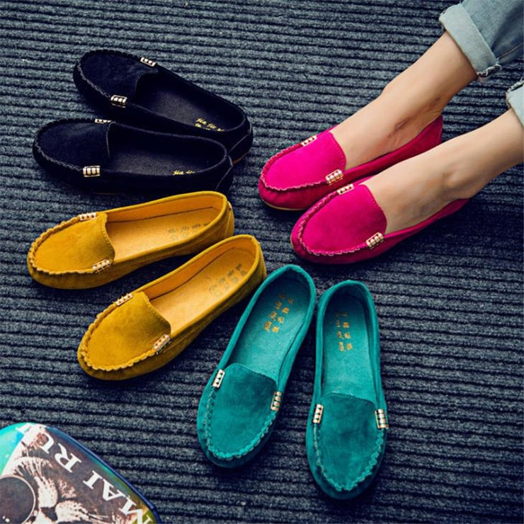 Soft Round Toe Denim Loafers