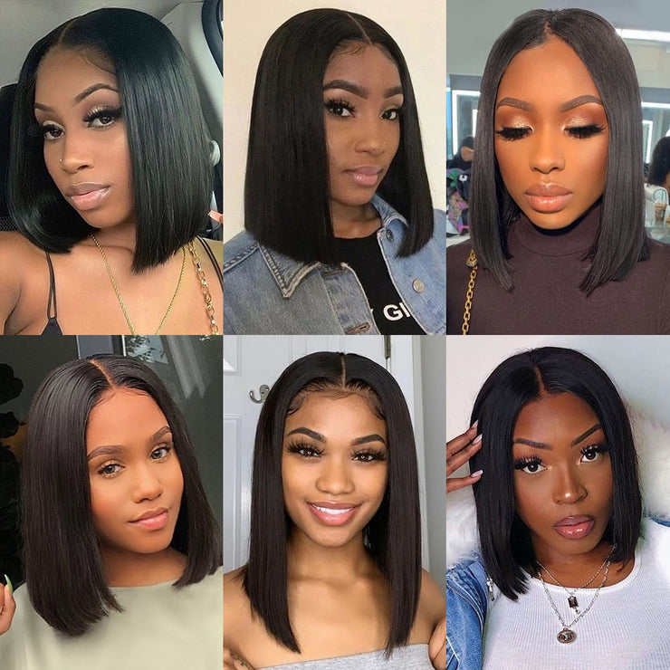 Brazilian Straight Transparent  Bob Wigs