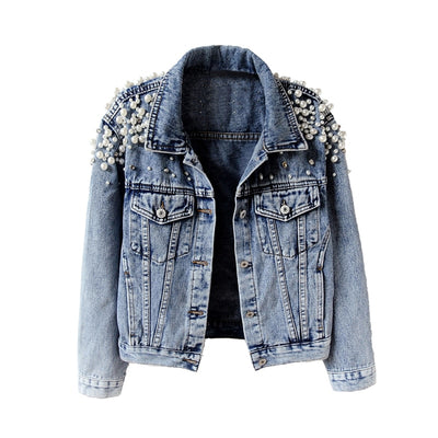 Pearl Patterned Denim Jacket